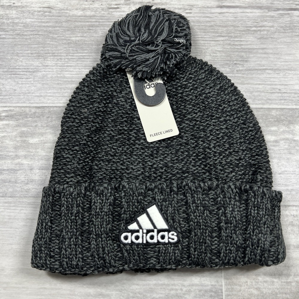 NEW Adidas Recon 3 Ballie Pom Beanie Men's One Size Fleece Lined Winter Hat